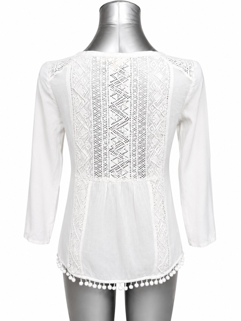 Anthropologie Maeve Boho Lace Crochet Beaded Top Excellent Pre-owned Condition - Picture 6 of 9